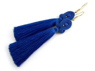 KOLCZYKI SUTASZ chabrowe szafirowe 100% hand made