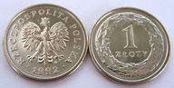 1992 r 1 zł złoty MW * MENNICZE