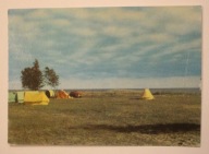 CHAŁUPY. Pole namiotowe, 1968 rok - CIEKAWA PIECZĄTKA - LATARNIA MORSKA