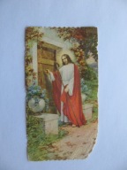JEZUS PUKA DO TWYCH DRZWI stary ŚW. OBRAZEK