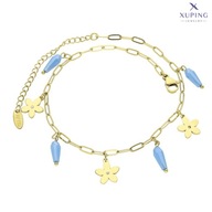 72267 Celebrytka bransoletka na nogę złota stal kolorowe koraliki