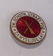 ODZNAKA ZA WYSŁUGĘ LAT X OSP STRAŻ POŻARNA WERSJA Z PRL