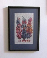 Robótkownia Obraz gotowy haft diamentowy KURY KURKI CZUPURKI 25x35x1,5cm