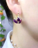 KOLCZYKI KWIATY KWIATAMI KWIATKI KWIATKAMI BOHO RÓŻE oplotki DIAMENTY SEXY