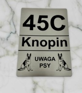 Tabliczka Grawerowana numer domu, ulica, obiekt monitorowany 2w1 Uwaga pies