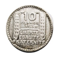 Moneta Srebrna Francja 10 Franków 1933 Typ Turin