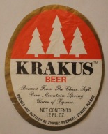 ETYKIETA - ŻYWIEC - BROWAR ŻYWIEC - KRAKUS BEER - ŻYWIEC POLAND