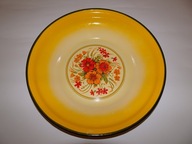 Emaliowana miska w kwiaty, metalowa miska w kwiaty, PRL, vintage, retro