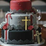 TOPPER AKRYLOWY KRZYŻ ZŁOTY LUSTRZANY KOMUNIA ŚWIĘTA BOK TORU 2 SZTUKI