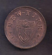 USA - 1863 Civil War Token - Ed Schaaf New York Shield - ciekawy