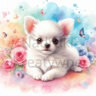 Panel z nadrukiem wodoodporny 45/45cm na torbę chihuahua