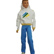 Ubranka dla lalki - Ken - Jeansowe spodnie i biała bluza, buty !!!