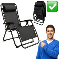 LEŻAK OGRODOWY METALOWY PLAŻOWY SKŁADANY SZARY NA BALKON PODUSZKA MOCNY