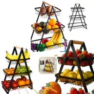 KOSZ NA OWOCE METALOWY CZARNY DO KUCHNI WYTRZYMAŁY