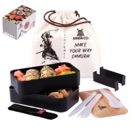 Stylowy SHOKUJI Lunch box BENTO Śniadaniówka bambusowy styl ZESTAW -1300 ml