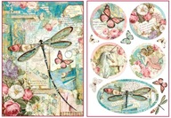 STAMPERIA * zestaw 2x papier ryżowy A4 DFSA4309 +DSFA4270 * WAŻKA