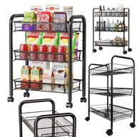 REGAŁ WÓZEK METALOWY ŁAZIENKOWY KUCHENNY MOBILNY NA KÓŁKACH PÓŁKA KUCHENNA