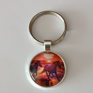 Brelok do kluczy, szkło, konie