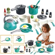 ZESTAW KUCHENNY DLA DZIECI AKCESORIÓW PRZYBORÓW NACZYNIA GARNKI DO ZABAWY