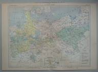 MAPA HISTORYCZNYCH PROWINCJI KRÓLESTWA PRUS, POLSKA; MALTE-BRUN 1885
