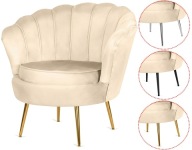 Fotel muszelka Lugano DONNA Velvet beż 3 kolory nóg glamour