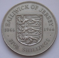 Jersey 5 shilling 1966 - królowa Elżbieta II - stan 1/2