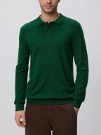 RESERVED wiskozowy sweter polo regular fit zielony L