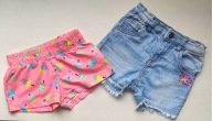 2 pary krótkie spodenki jeans bawełna 4 l. 104 110