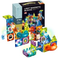 KLOCKI MAGNETYCZNE ŚWIECĄCE TOR KULKOWY Z KULKAMI KONSTRUKCYJNE DIY 75 EL