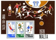 Malta 1978 Znaczki Blok 5 ** sport piłka nożna