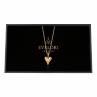 Złoty Naszyjnik Wydłużone Serce Stal Szlachetna 45cm Prezent