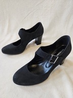 Buty półbuty botki na obcasie słupek skóra naturalna skórzane r 40