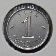*FRANCJA [0124]*1 centym 1 CENTIME 1962 Piąta Republika, Kłosy Republika