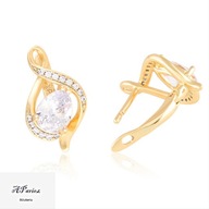 Eap19594 Kolczyki złocone angielskie łezka biała