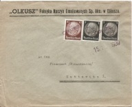 OLKUSZ -koperta firmowa FABRYKA MASZYN EMALIOWANYCH-okupacja niemiecka 1939