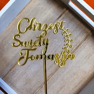 TOPPER NA TORT PERSONALIZACJA IMIĘ CHRZEST ŚWIĘTY