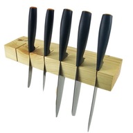 Drewniany wieszak ścienny na noże – uchwyt kuchenny