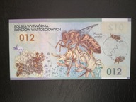 Banknot testowy PWPW - Pszczoła 012 st.1 Polimer