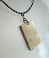 Beżowy koral skamieniały chryzantemowy, fossil, duży wisior