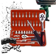 NASADKI ZESTAW NARZĘDZI KLUCZE NASADOWE GRZECHOTKA BITY WALIZKA TORX 46EL