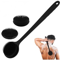 Silikonowa Szczotka do kąpieli i prysznica z długą rączką czarna do pleców