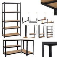 REGAŁ METALOWY DO GARAŻU SALONU SPIŻARNI MOCNY STABILNY 1325 KG 180X90X40