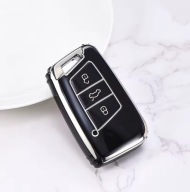 Czarnosrebrne etui na kluczyk VW Passat Arteon Golf SKODA Superb Fabia SEAT