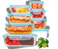8X SZKLANE POJEMNIKI NA ŻYWNOŚĆ 8SZT Pojemnik Lunchbox DO LODÓWKI MIKROFALI