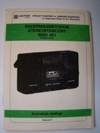 Unitra radiomagnetofon RMS 451 instrukcja obsługi