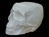 Nowoczesna Doniczka Czaszka Biała Geometryczna Low Poly Osłonka Gotyk