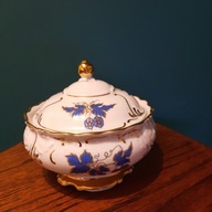 Vintage, Piękna duża bomboniera z kobaltem