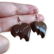 KOLCZYKI Z MODELINY Czekoladki z Sercem