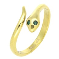 57879 Pierścionek stal chirurgiczna średnica 18 mm żmija z cyrkoniami