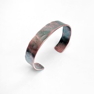 Bransoleta z czystej miedzi. Kuta i czerniona.